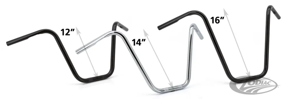 Burly narrow 12" apehanger verchroomd Harley-Davidson