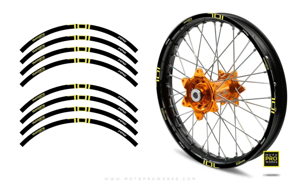 Rim Stripes - "POWER 701" Husqvarna (black) - 17/17" - EFFEN
