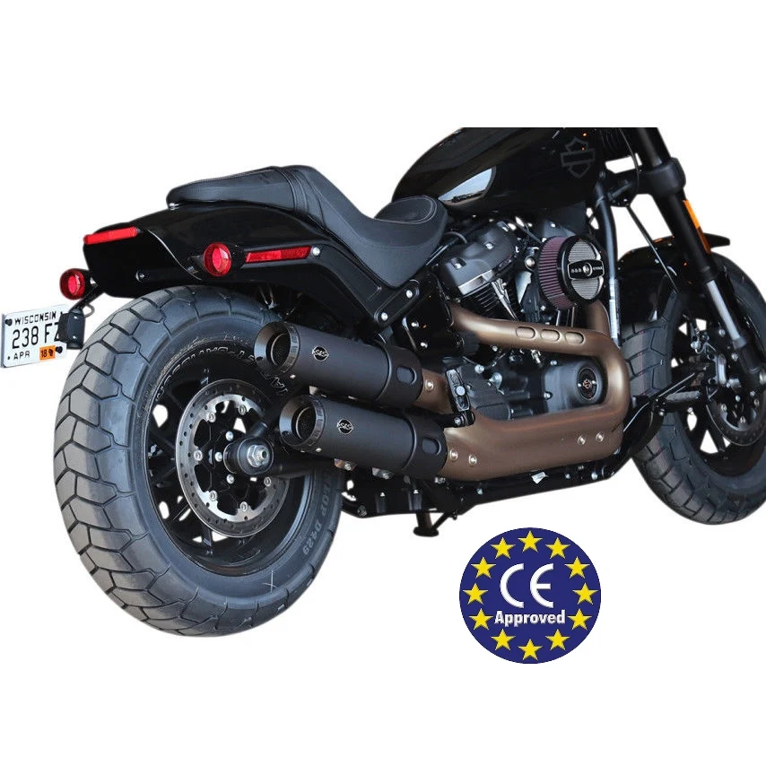 Compacte Silenciadores Slip-On Grand National Para Harley-Davidson Fat Bob M8