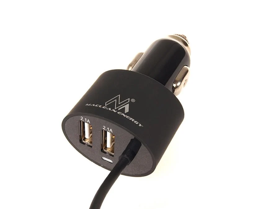 Maclean MCE76 Drie--één Car Lader Dual USB Lightning IOS GPS Android Quick Charge Sigarettenaansluiting