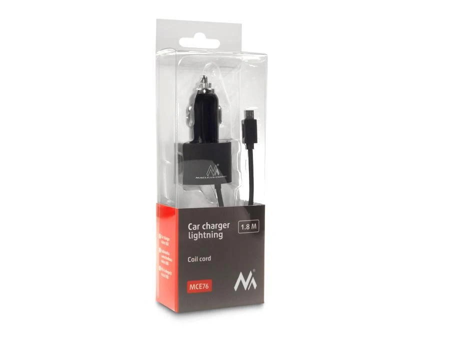 Maclean MCE76 Drie--één Car Lader Dual USB Lightning IOS GPS Android Quick Charge Sigarettenaansluiting