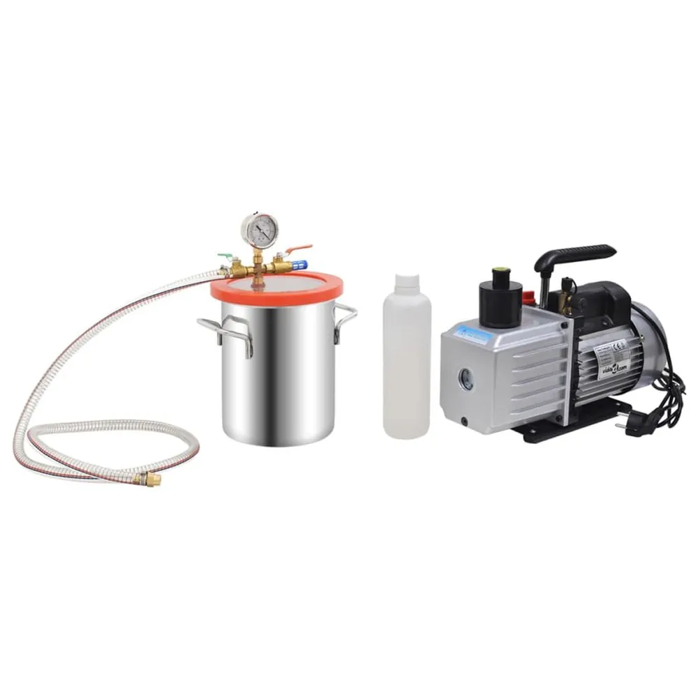 Vacuümkamer met 2-traps pomp 5,5 L Complete Set | 12 Delen