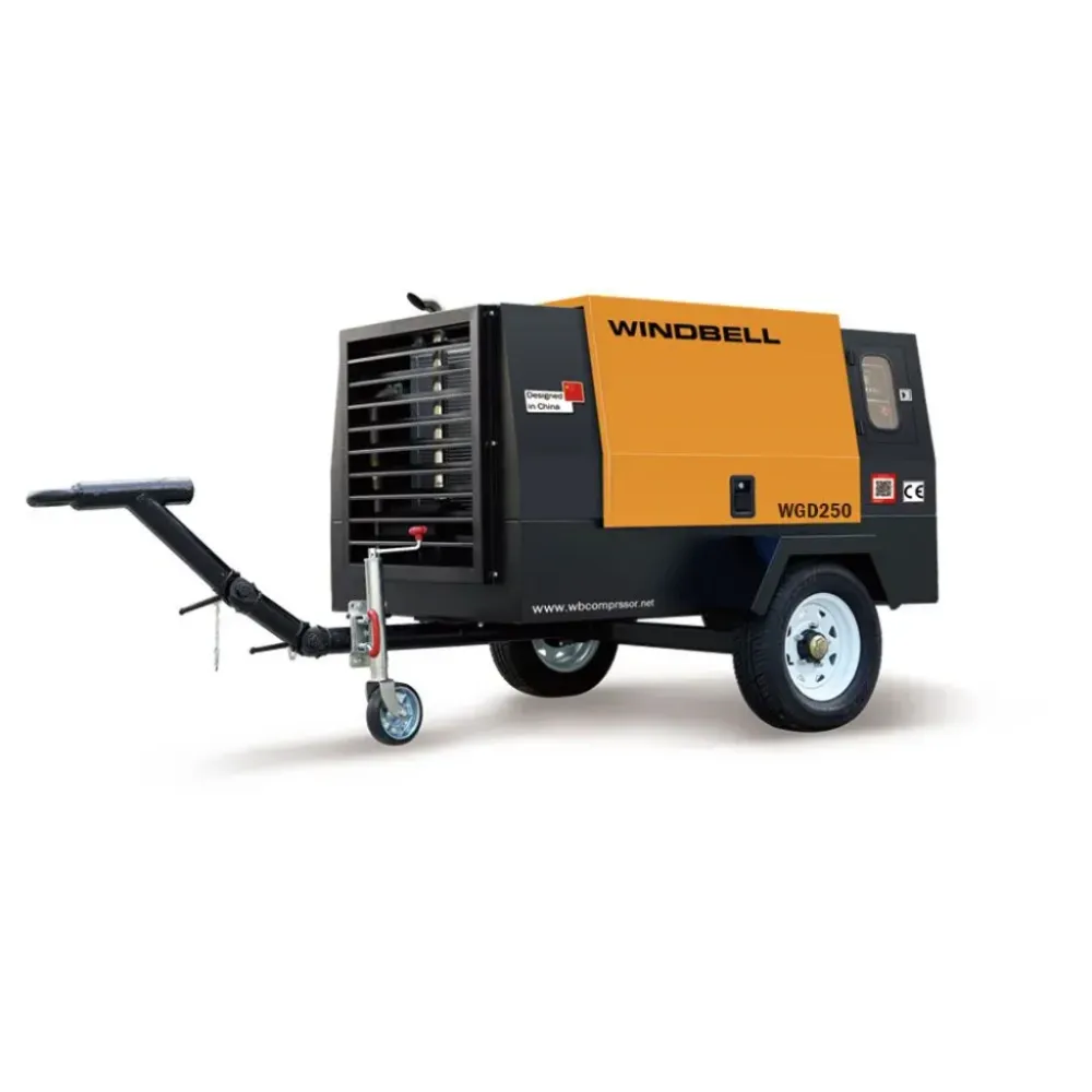 Windbell WGD250 250 CFM 80 HP Trailer Air Compressor