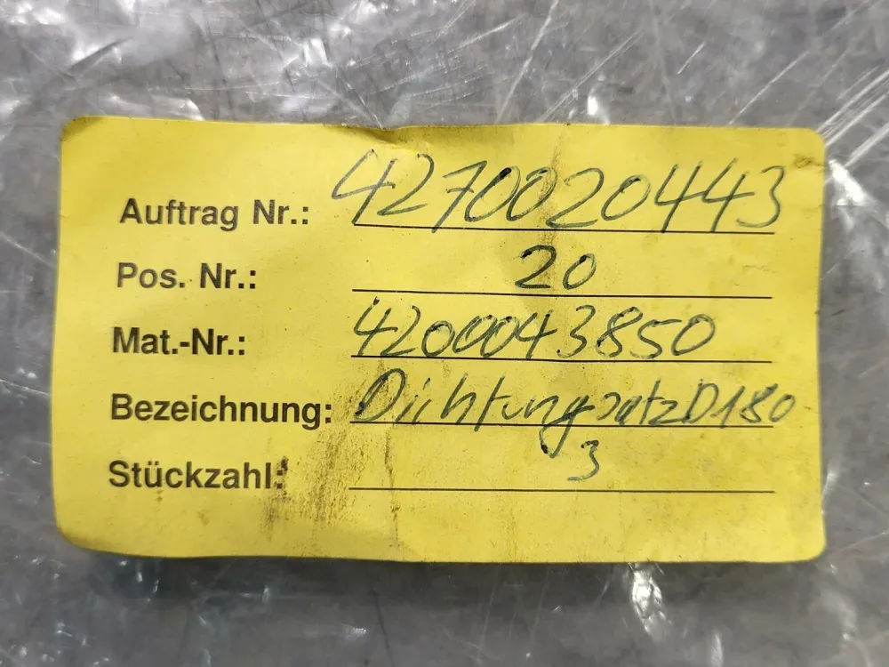 O-Ring Order No. 4270020443 (Box 7)
