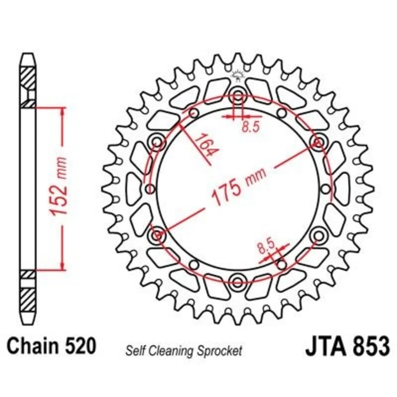 Handremslot Corona JT 853 de aluminio con 41 dientes