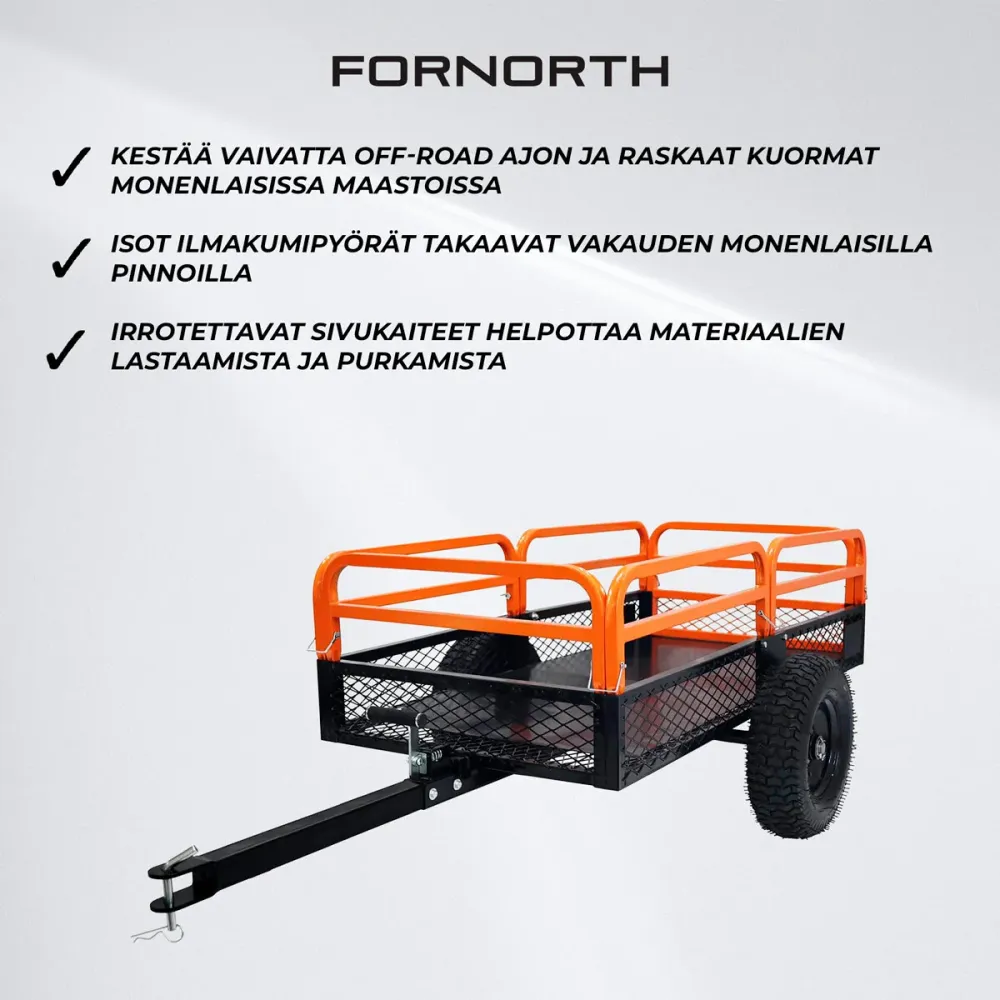 Fornorth ATV Trailer 223x90x129cm met afneembare kogelkop