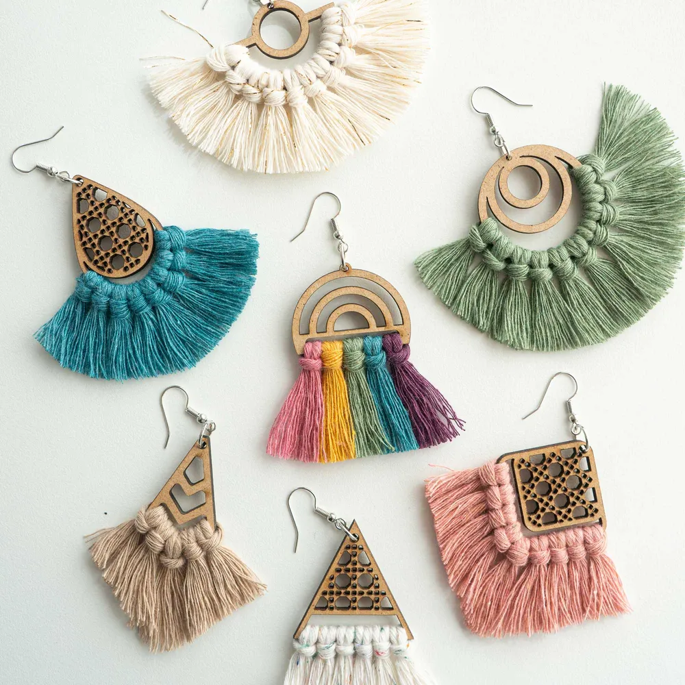 Como fazer Brincos de macramé - Kit DIY