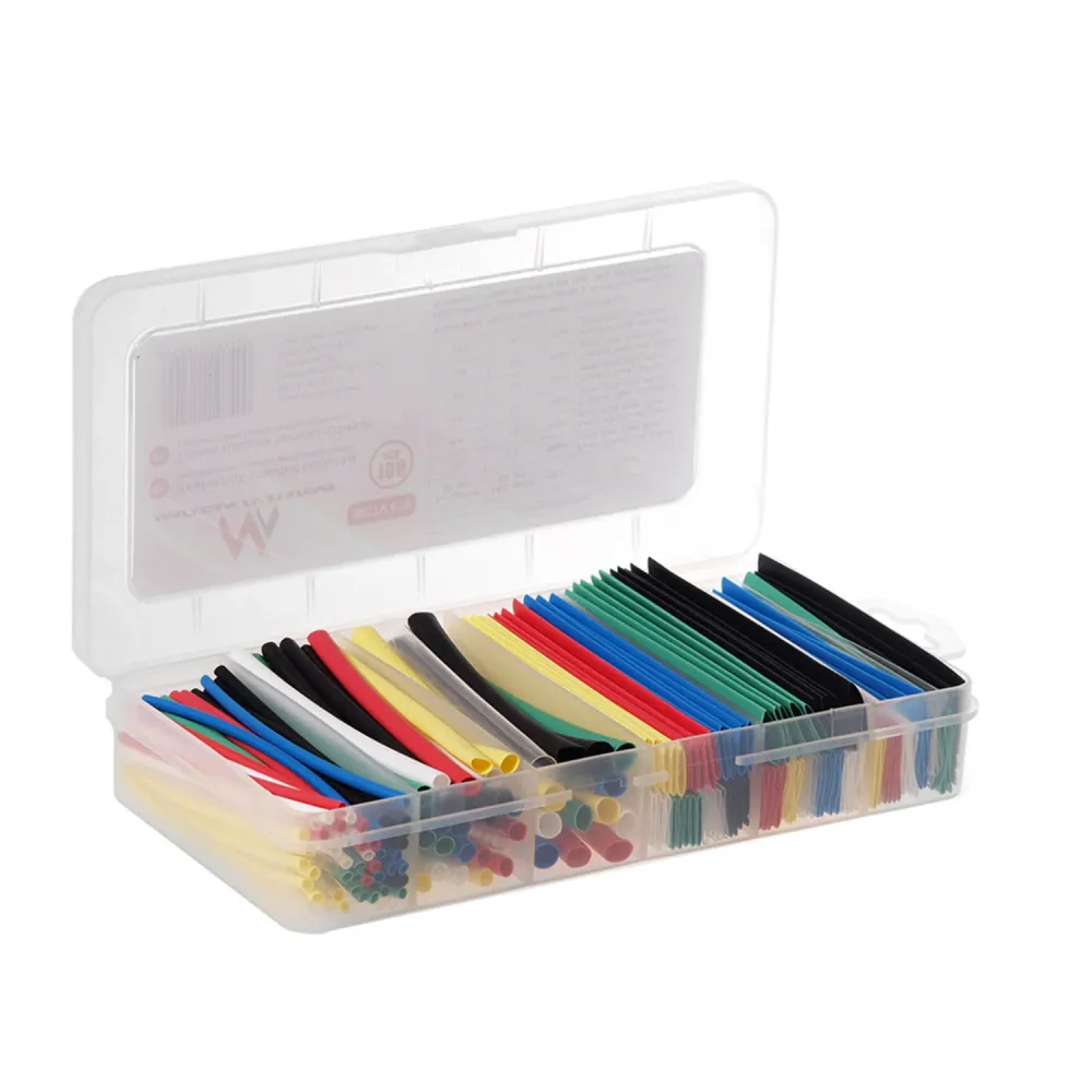 Set Maclean krimpkousen, 7 kleuren, lengte 95 mm, breedte 2 mm, 4 mm, 6 mm, 8 mm, 10 mm, 12 mm, 196 stuks, MCTV-679