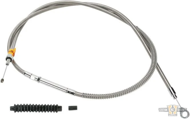 Stainless Braided Clutch Cable Stainless Staalsoort Clear Coated 51" Harley-Davidson