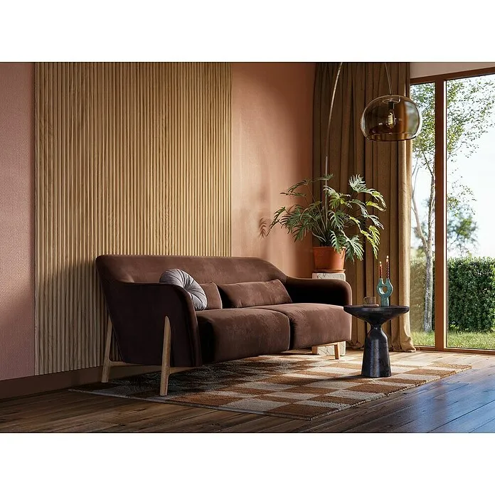 CanDo Akoestische panelen Decowall Acoustic Curve - l x b: 260 x 30 cm, Hoogte: 1,9 cm, Natuur eiken