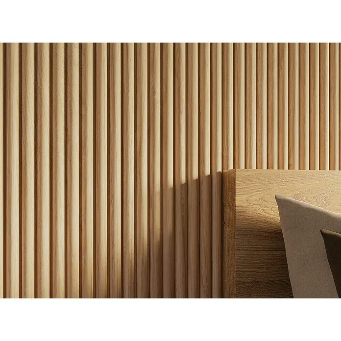 CanDo Akoestische panelen Decowall Acoustic Curve - l x b: 260 x 30 cm, Hoogte: 1,9 cm, Natuur eiken