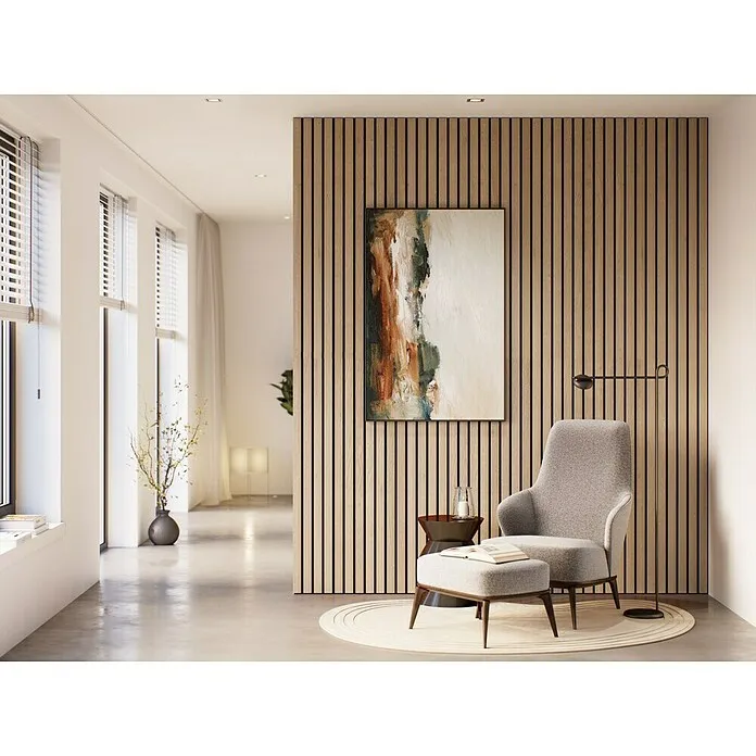 CanDo Akoestische panelen Decowall Acoustic Topklasse Natuur Eiken - Natuur Eiken, 260 x 30 cm, 2 st., Breedte latjes: 4,5 cm