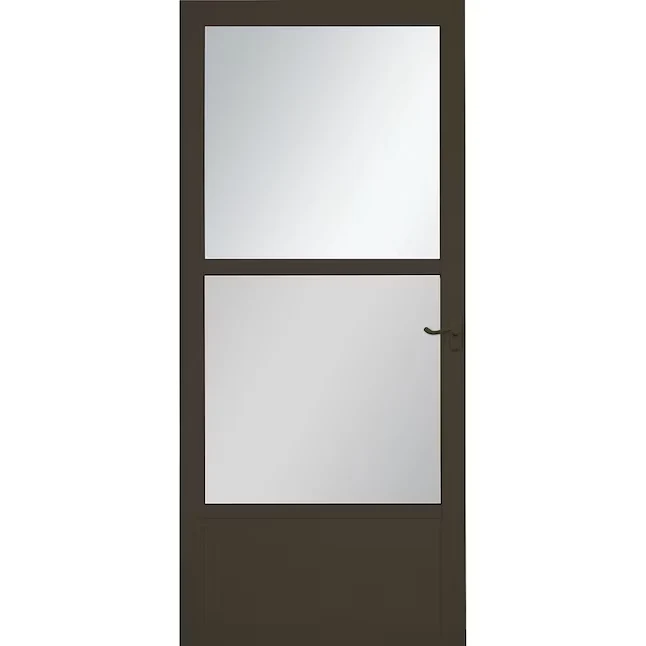 LARSON Southport 36- x 81- Cappuccino Mid-view Self-storing Aluminum Storm Door Brown Handle
