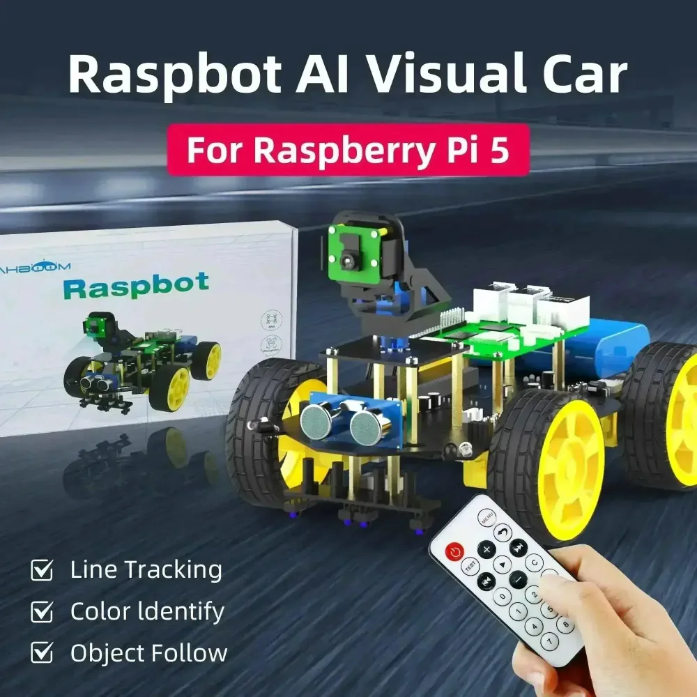 Raspberry Pi 5 Vision Car AI Development Board Camera Recognition WIFI Kit