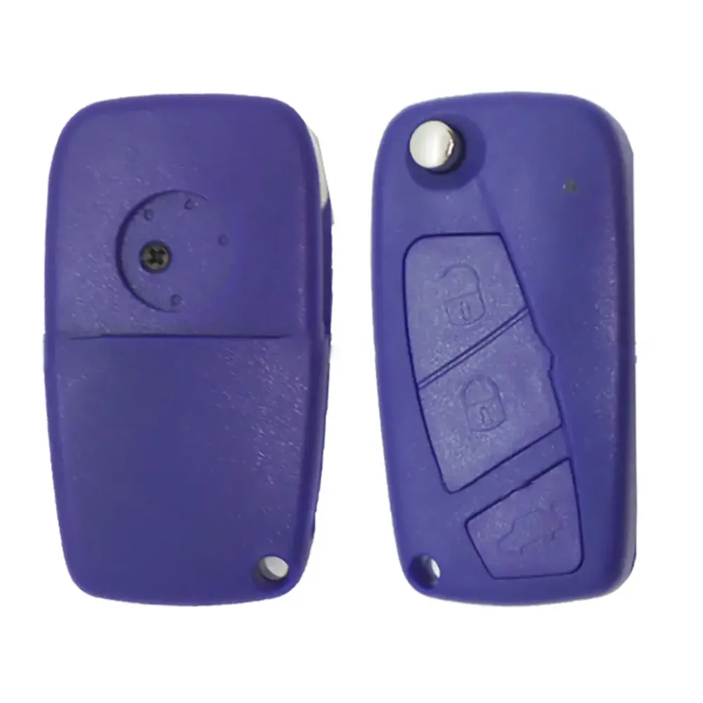 Folding Remote Control Shell 3 Buttons Fiat / Iveco / Peugeot - Sip22 Profile Zeeblauw