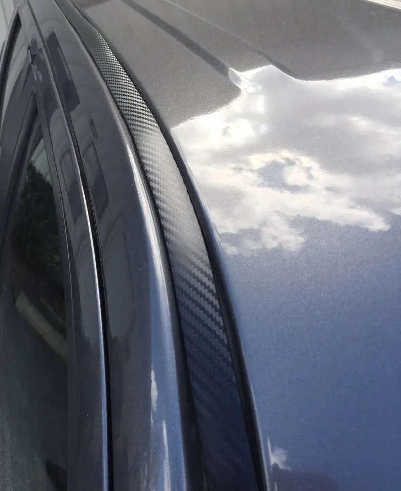 2003-2006 GMC Sierra Black Koolstof Fiber Roof Top Trim Molding Kit