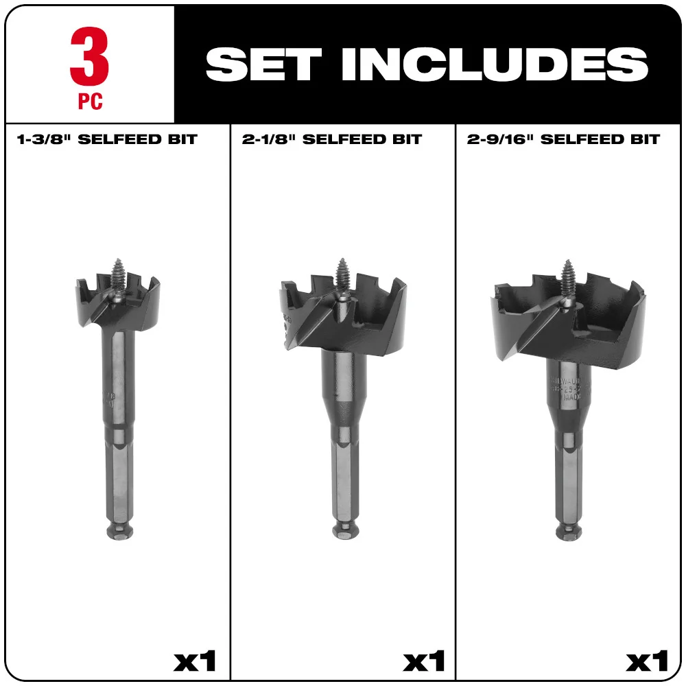 Milwaukee Tools Bit Kit Selfeed 49-22-0030