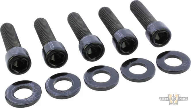 Sprocket Screw Kits Gloss Zwart Powder Coated Harley-Davidson