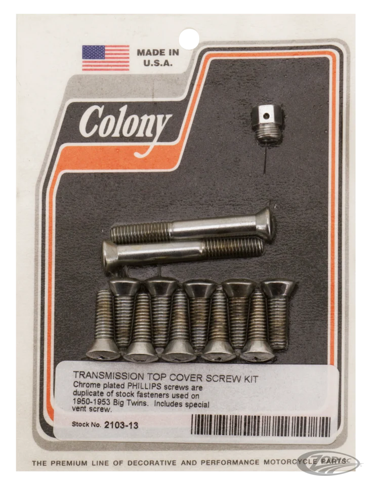 Trans top cover screw kit BT50-53 WhiPla Harley-Davidson
