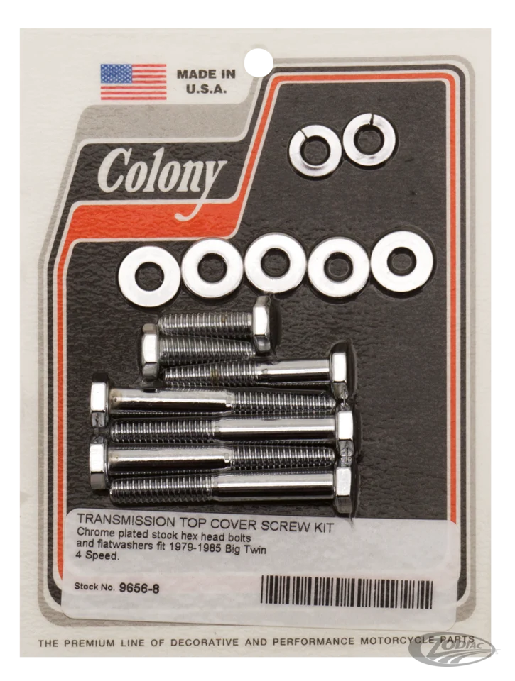 Trans top cover screw kit BT79-85 Verchroomd Harley-Davidson