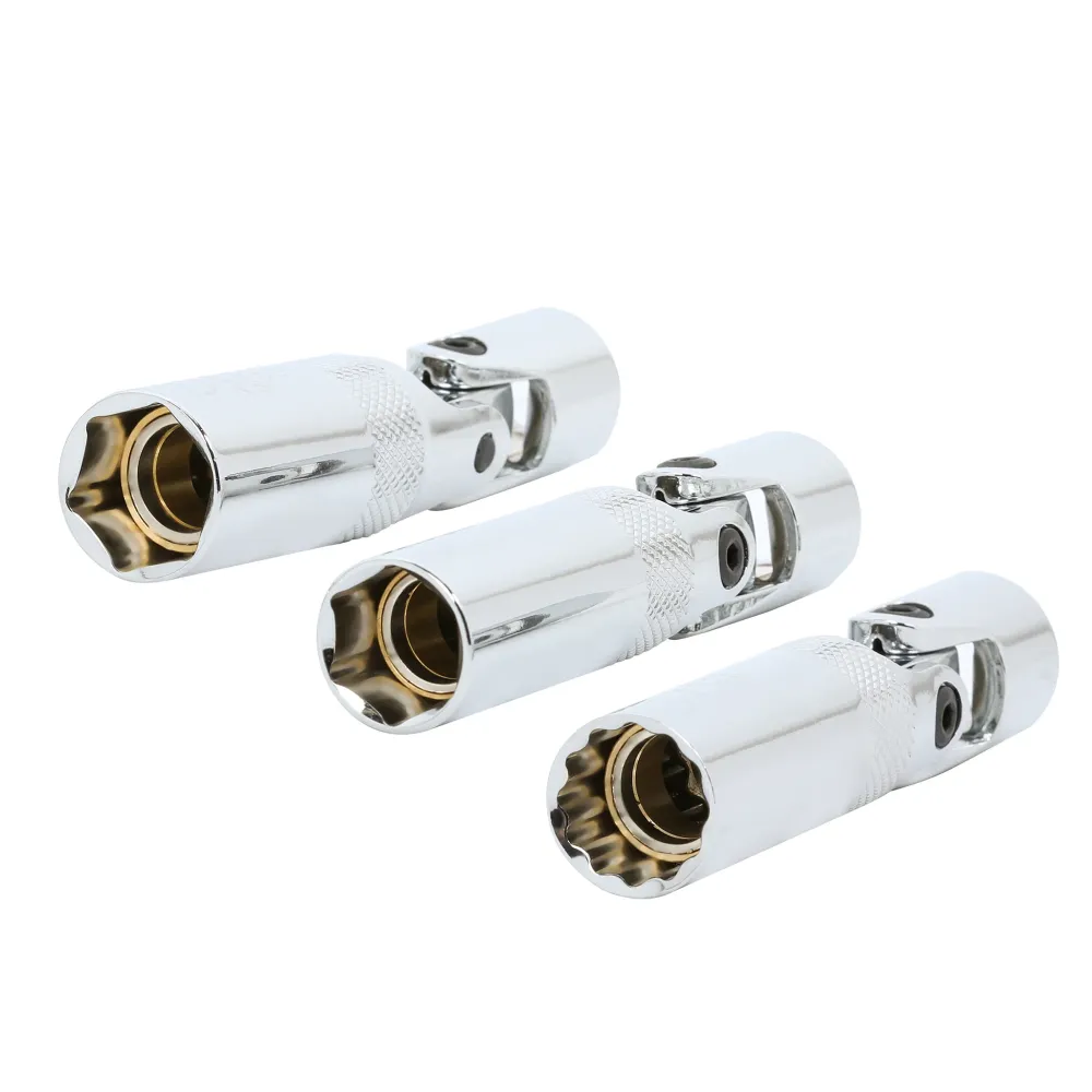 ARES 11080 - 3-Piece Spring Loaded Universeel Joint Magnetic Spark Plug Socket Set