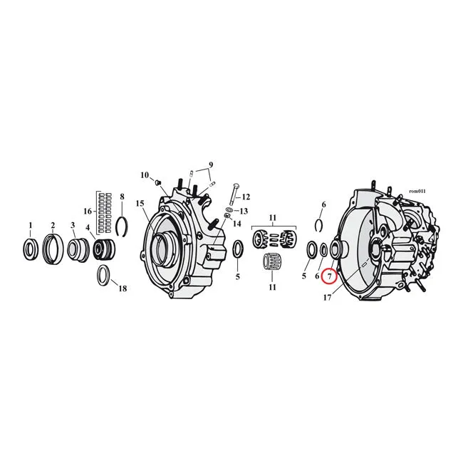 Bushing Crankcase, Pinion Shaft. Harley-Davidson