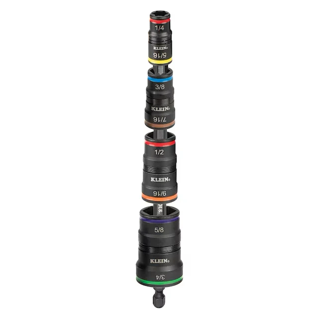 Klein Tools 9-Piece Standard (SAE) 1/4- Drive 6-point Set Shallow Socket Set
