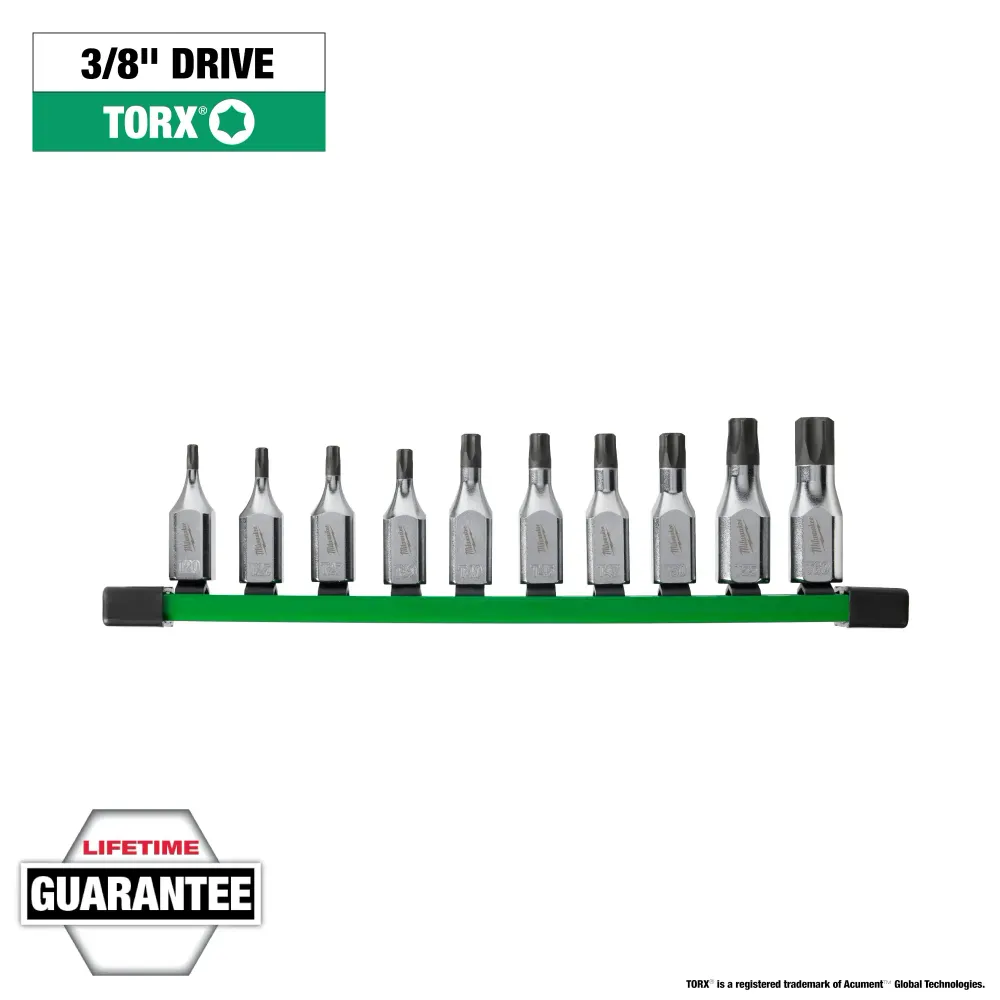 MILWAUKEE 10 PC. 3/8" Drive TORX Bit Socket Set