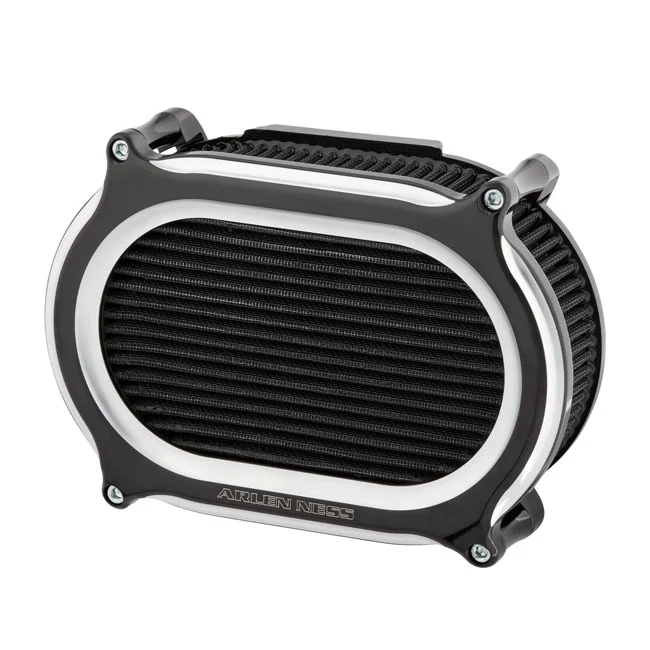 Arlen Ness, Kit De Filtro De Aire Stage II Oval Upgrade Negro CC Para Harley Davidson Set van 3 verschillende filters