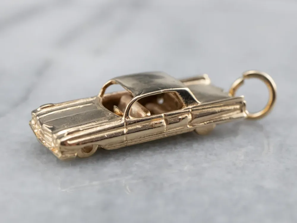 Vintage Cadillac Style Car Gouden Charm voor motoren zonder tussenkomst