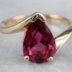 Teardrop Pink Tourmaline Bypass Ring