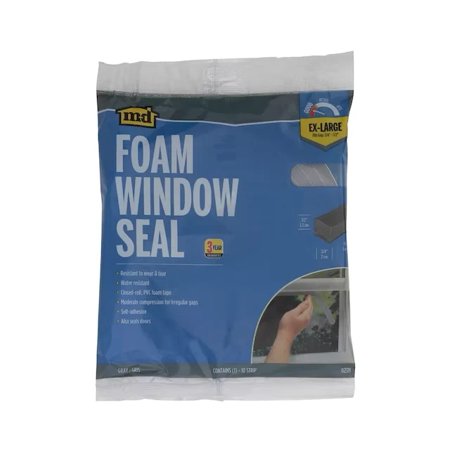 M-D 10-ft x 3/4- x 1/2- Grijs PVC Foam Window Weatherstrip