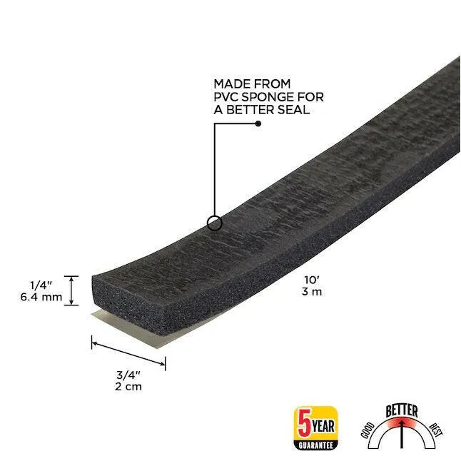 M-D 10-ft x 3/4- Ebbenhout Window Seal Rubber Window Weatherstrip