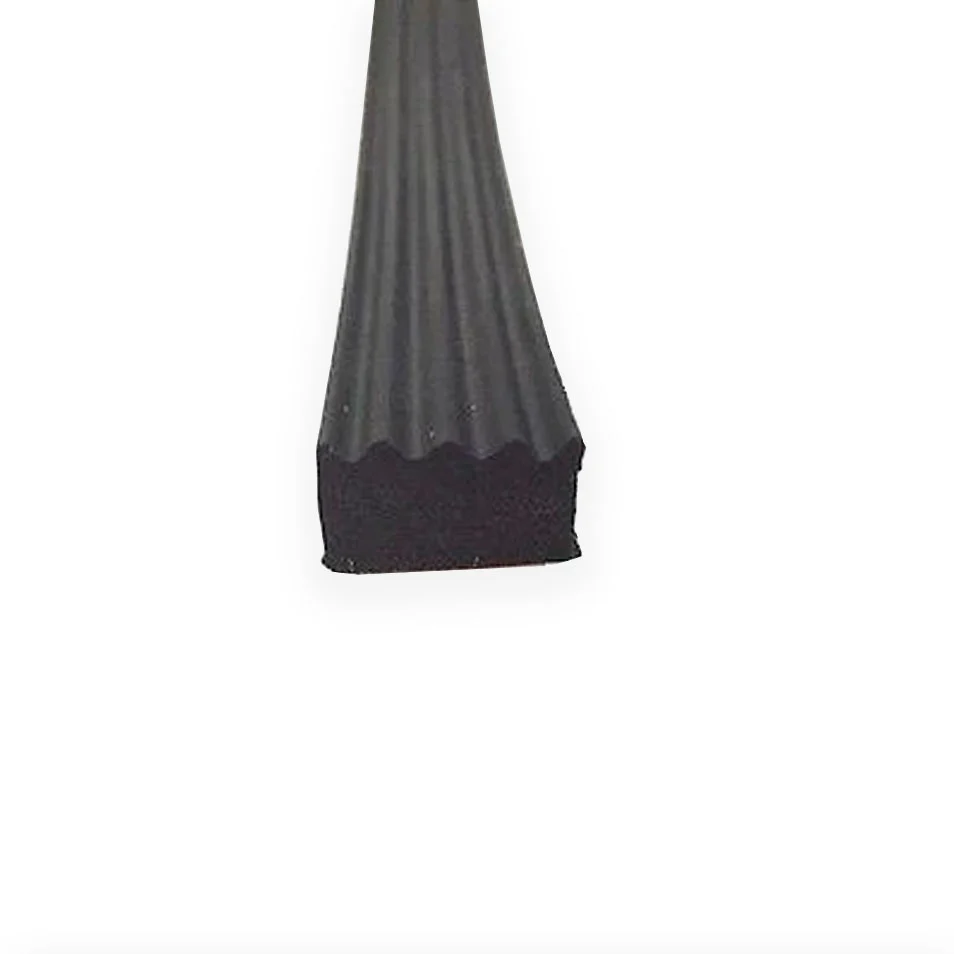 Auto RV Marine 5/8" Self Adhesive Rectangle Ribbed Rubberen Weather Seal Strip