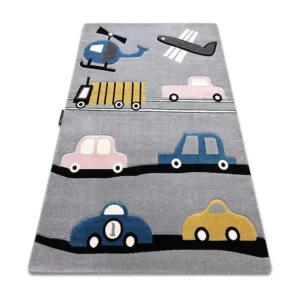Tapijt PETIT TOYS SPEELGOED AUTO'S WAGEN grijskleuring 180x270 cm