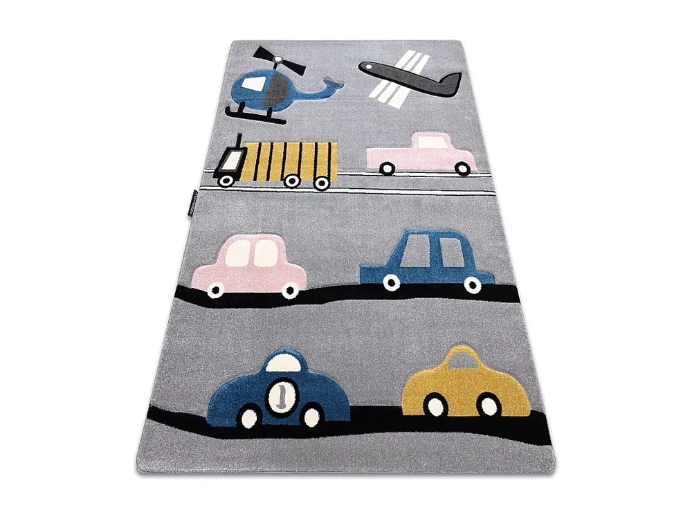 Tapijt PETIT TOYS SPEELGOED AUTO'S WAGEN grijskleuring 180x270 cm