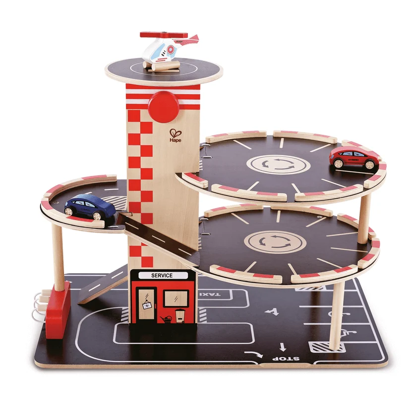 Hape wooden parking garage