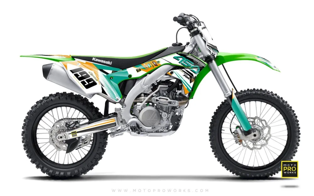 Premium UV-Beschermende Kawasaki GRAPHICS - "GOFAST" (minty)