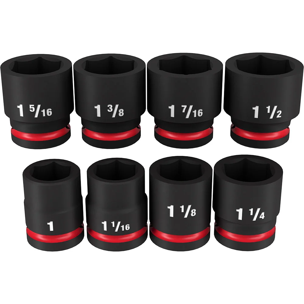 MILWAUKEE 8PC SHOCKWAVE Impact Duty 3/4" Drive SAE Conventioneel 6 Point Socket Set