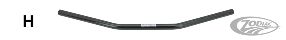 Dragbar 720mm Wide, 82-up Zwart Harley-Davidson