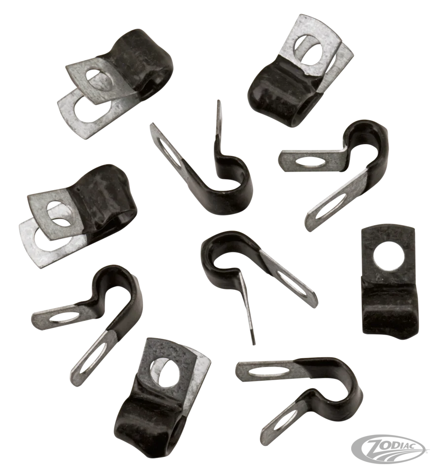 10Pck Vinyl coated cable clamps 1/4" Harley-Davidson