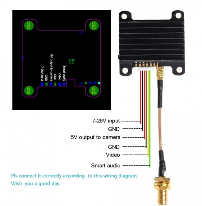 AKK Race Ranger 1W 5.8G VTX (Amerikaanse versie) - 2-6S 200mW/400mW/800mW/1000mW Stroomschakelbare FPV-videozender Onderst...