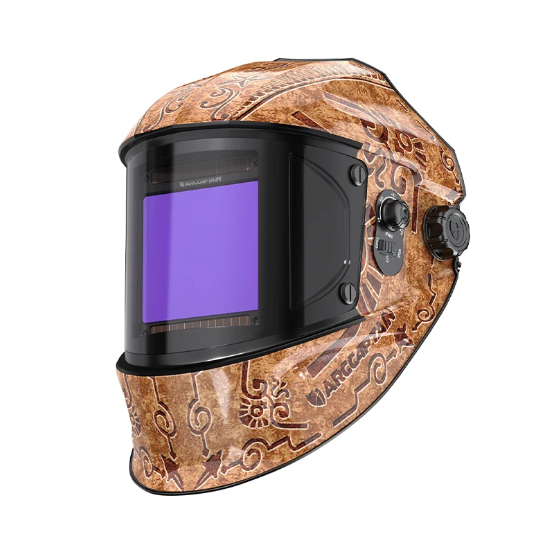 Auto Zacht Welding Hood Wood Etched EXSpace VisionX200
