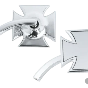 Billet Maltese Cross mirror left polish Harley-Davidson