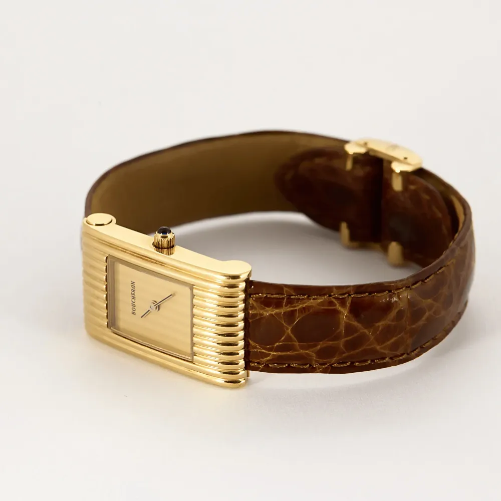 Boucheron - Reflection - Citroengeel gold watch rectangular case and quartz movement