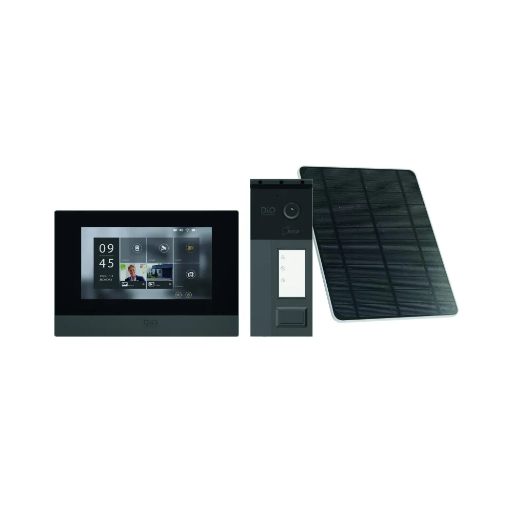 DiO wireless Wi-Fi videophone on battery solar panel