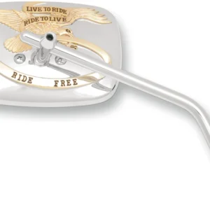 EMGO "RIDE FREE" RVS MIRRORS MIRROR LTR CHM/GLD 10MM R