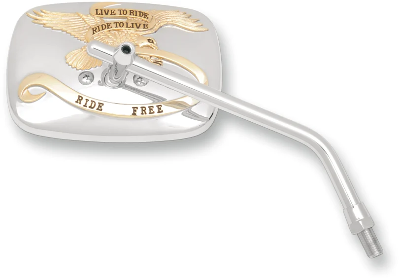 EMGO "RIDE FREE" RVS MIRRORS MIRROR LTR CHM/GLD 10MM R
