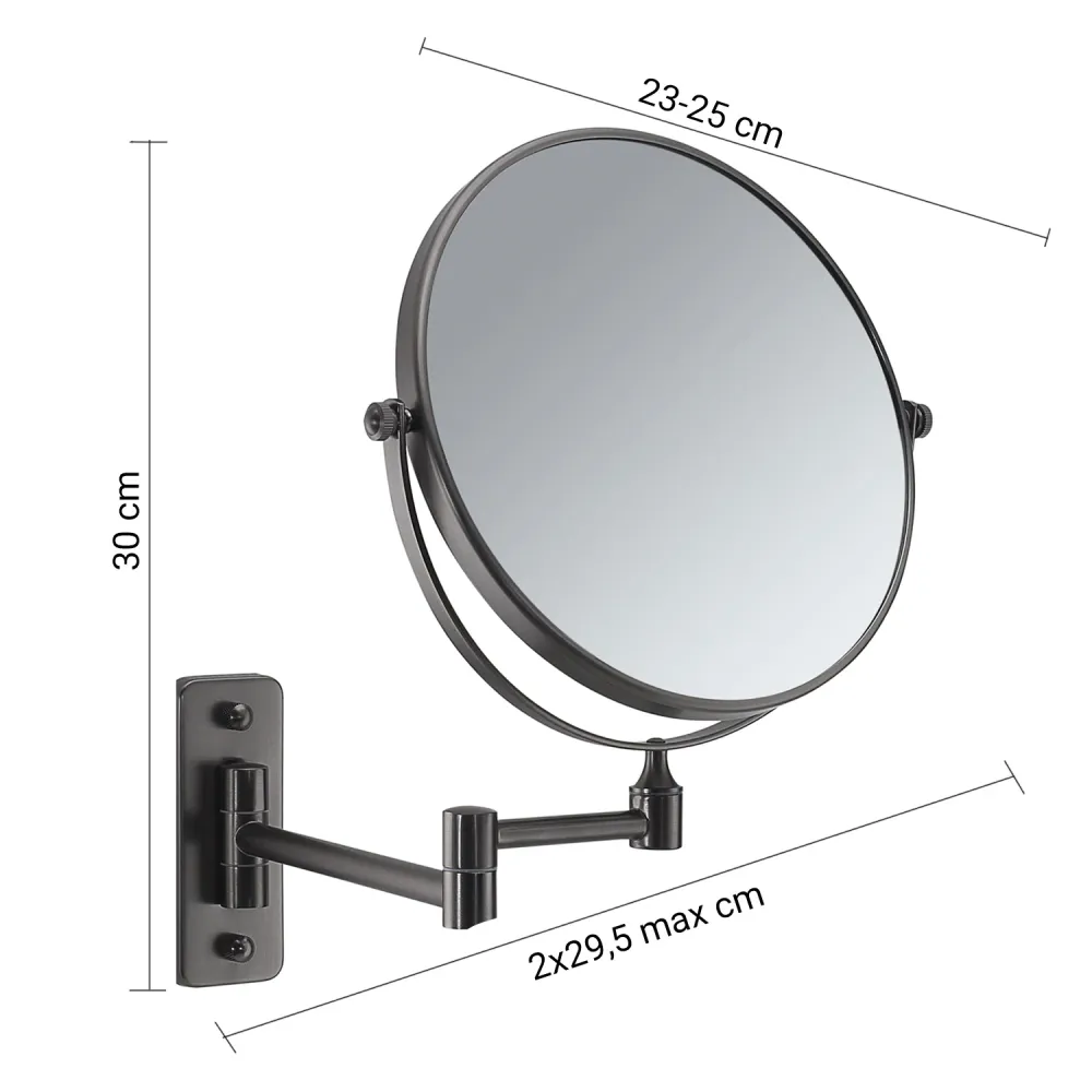 Gaia magnifying mirror Gedy - Gun Metalen