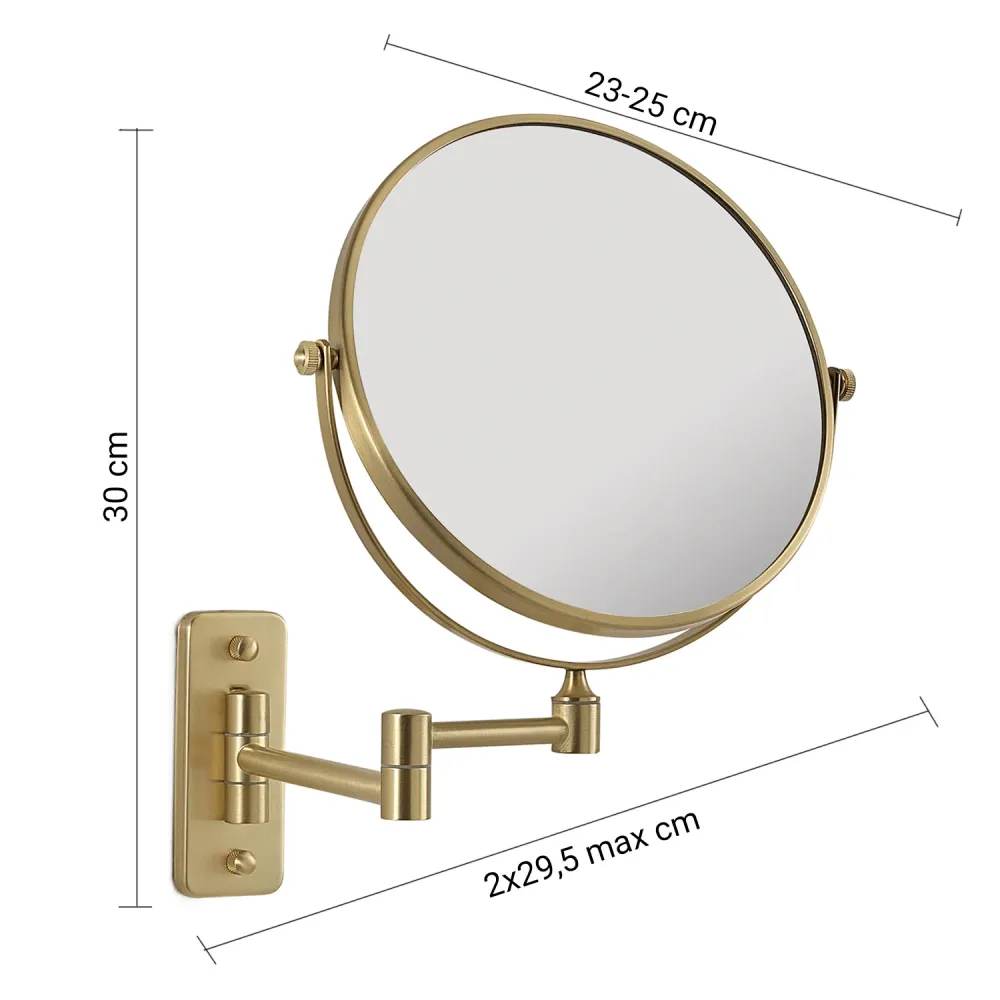 Gaia magnifying mirror Gedy - Matte Verguld